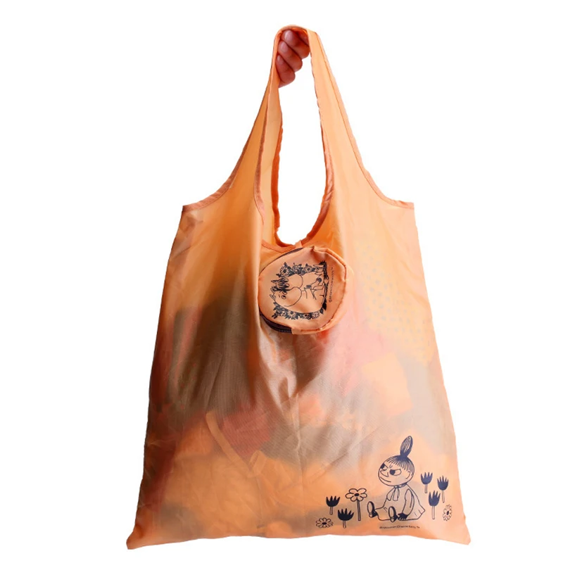 Foldable Bag For Shopping Reusable Waterproof Shopping Bag Women Purses and Handbags Convenient Grocery Orange Tote Bag sac