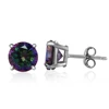 POLIVA Alibaba Supplier Colored Natural Gemstone Crystal 925 Sterling Silver Earring Studs for boys and girls