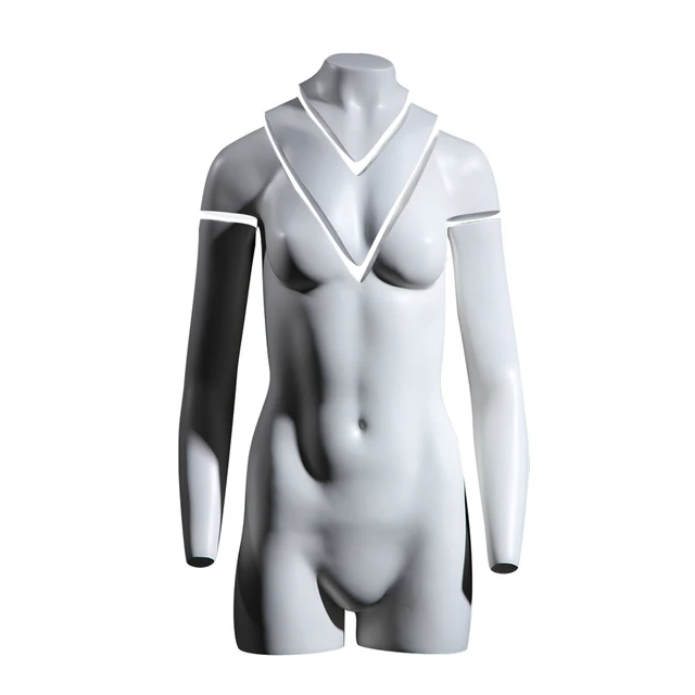 Hot sale adjustable half body female male human torso mannequin with arm