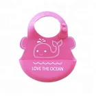 Free BPA Foldable Waterproof Silicone Bibs Baby Organic Kid Bib