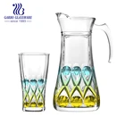 1500ml glass jug + 200ml glass tumbler 7pcs water drinking set