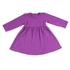 Frock design Chinese traditional style solid cotton fancy dress fall boutique for baby girls