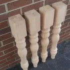 Smooth unfinished 29 inch round wood table legs for dining table feet