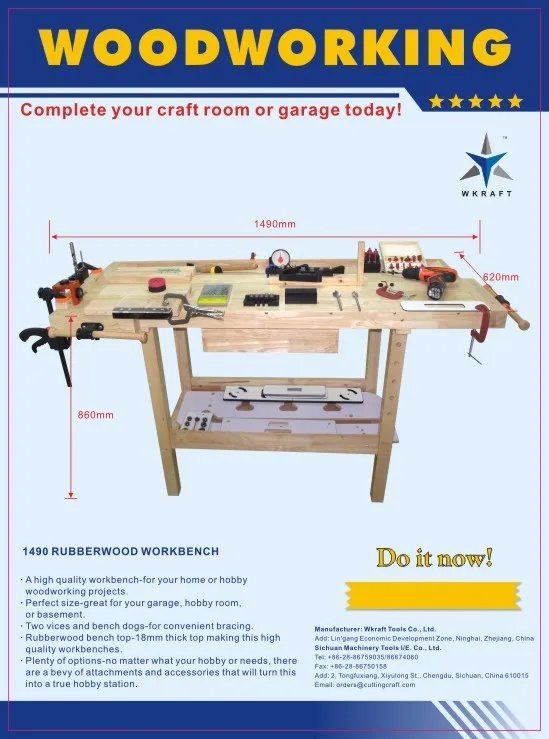 1490l Rubberwood Workbench With Vises For Woodworking Buy