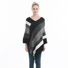 Wholesale Ladies Winter Knitted Shawl Women Mexican Poncho