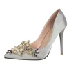 cz3053d Comfortable new design bridal shoes women wholesale white satin with best quality