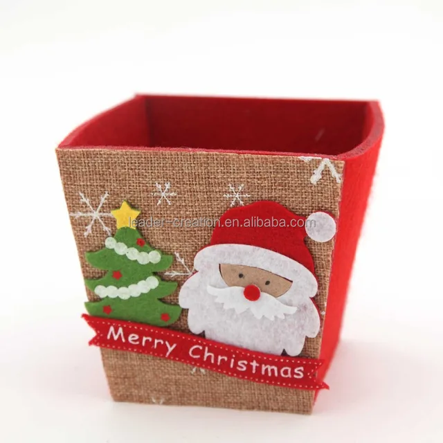 promotional gift felt christmas ornament bucket basket