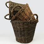 natural wicker weaving crafts handicrafts BSCI FSC willow storage basket with plastic lining