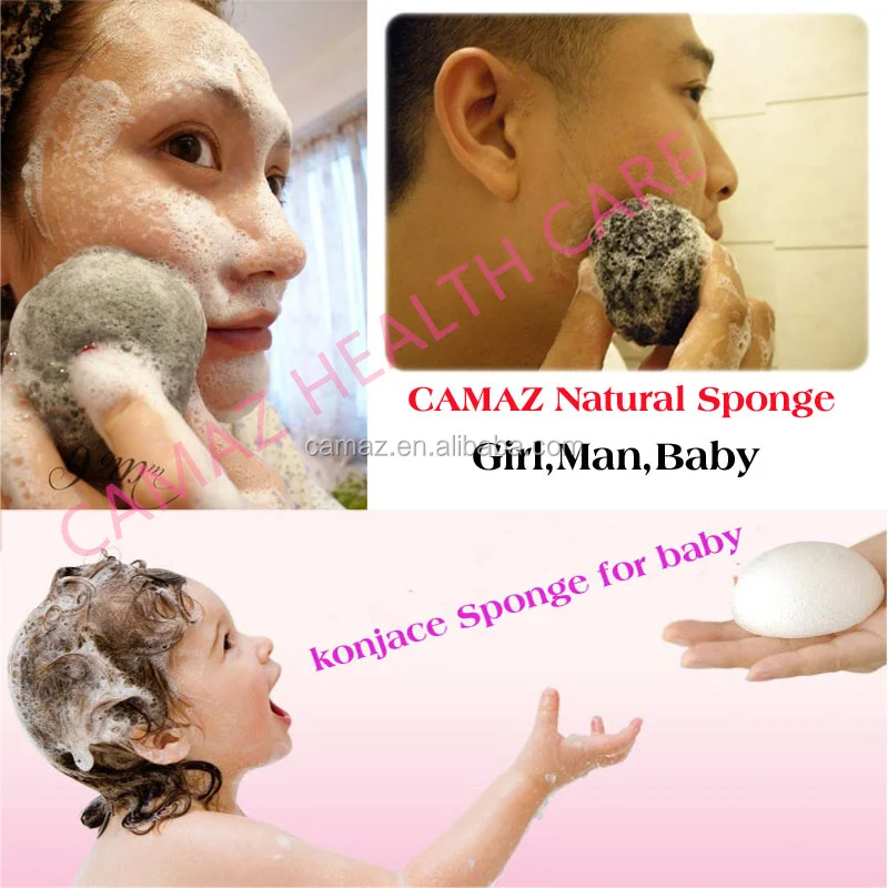 camaz 100% natural konjac sponge body& face with