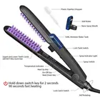 Madami Black Steam Flat Iron With Teeth Fast PTC Hair Straightening Hair Brush