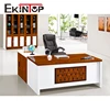 Ekintop office furniture walnut wooden executive L desk/office table