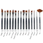 Nylon Paint Brush Set 24colors Artist Acrylic Kit Supplies