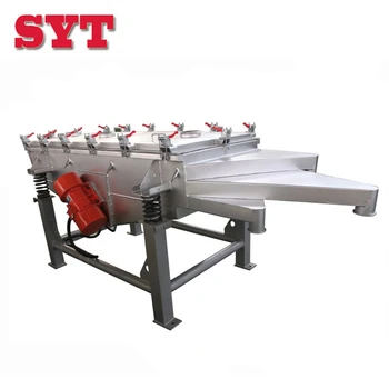 Linear vibrating screen for flour powder / beans / hemp stems