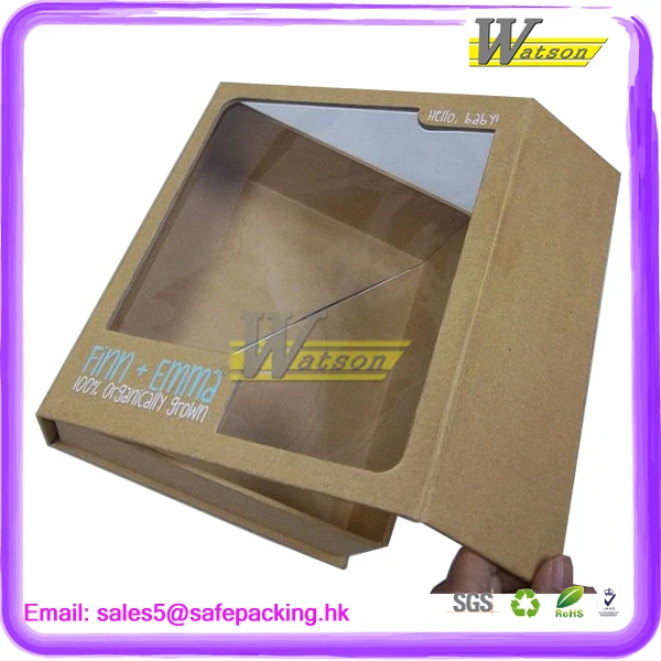 coverd 1200g cardboard packaging box with clean pvc window for