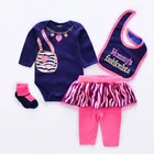 cotton baby clothing bib socks pants romper bodysuit onesie set