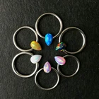 Body Jewelry Fresh Conch Rook Daith Piercing ASTM F136 Titanium CBR BCR Teardrop Opal Captive Bead Rings