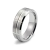 8mm Tungsten Silver Wedding Ring with Cross Groove