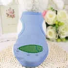 kids dog matching outfits fish embroidery vest pet dog spring clothes