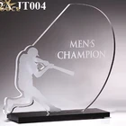 Cricket Plaque Crystal Cricket Award Trophy