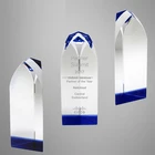 Unique new design crystal trophy in 200mm with customized logo as corporate gifts