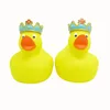 Eco-Friendly Custom Floating Plastic Squeaky crown rubber duck bath toy rubber king duck with crown