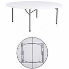 200cm Good Quality Cheap Price Outdoor Table Specific Use and Plastic Material hdpe cocktail folding dining table round