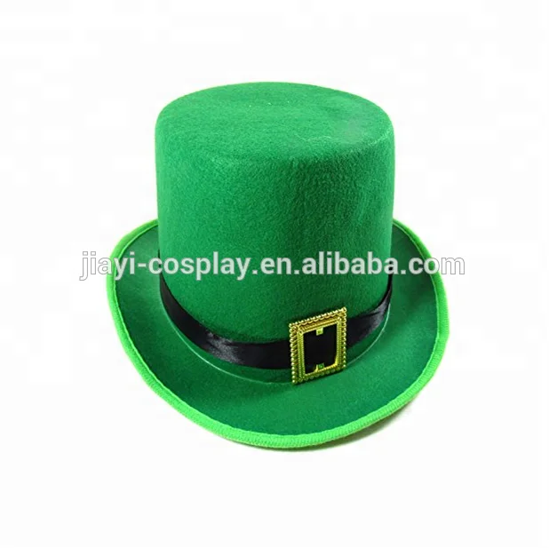 saint patrick day party green top hat with golden buckle