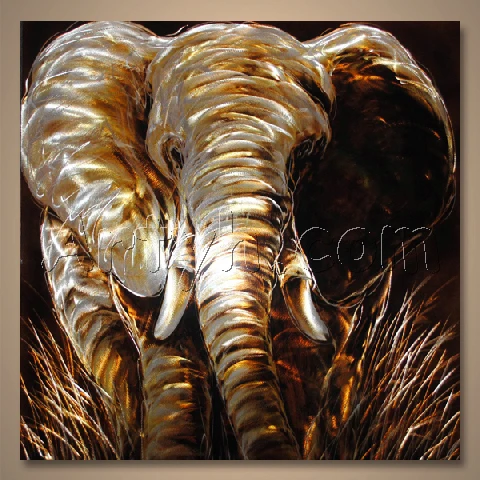 Newest Style Home Decorative Animal Etch Metal of Elephant Aluminium Wall Art