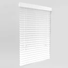 Clean Enclosed Door Faux Wood White Slat Blinds