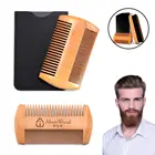 Amazon Hot sell Mens Antistatic Wooden Lice Moustache Beard Comb