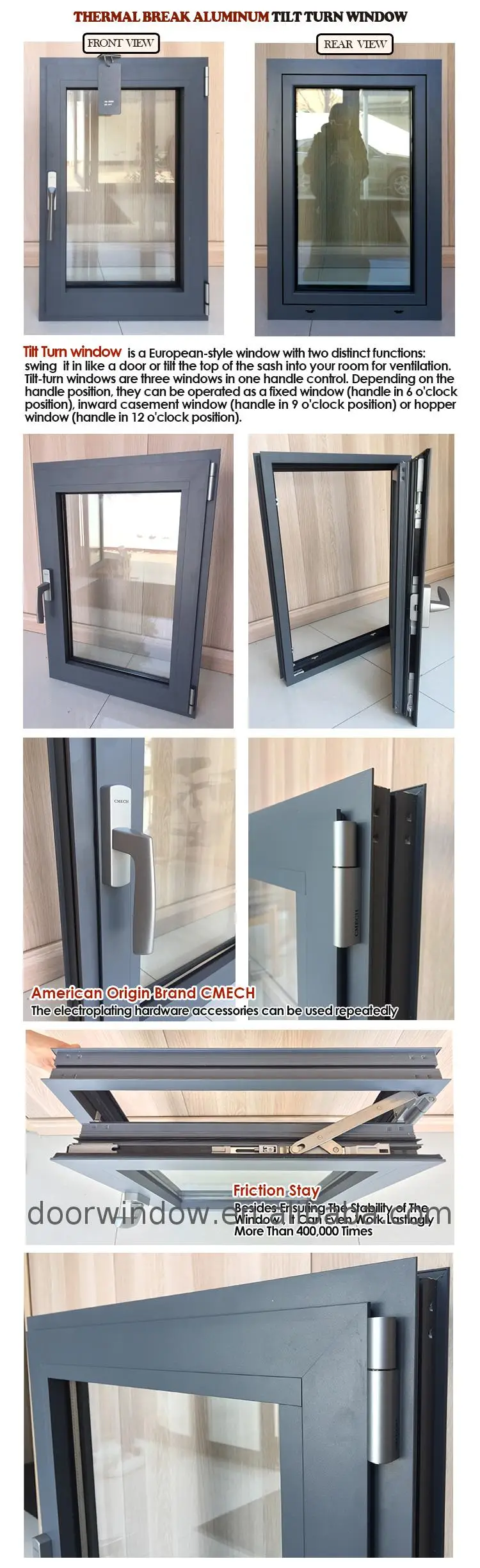 Windows for house double glazed top quality aluminum