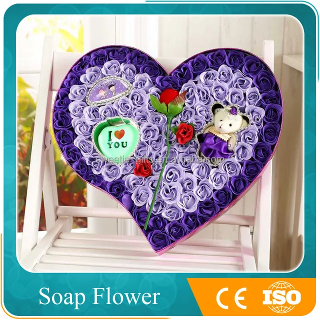 shape gift box flower with ribbon and paper hangtag design for