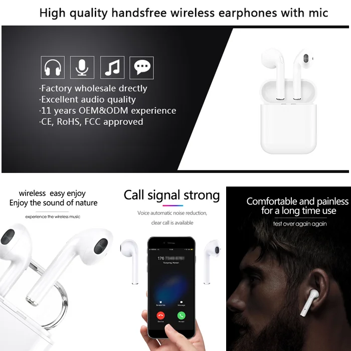 Rohs Sports Mini Gaming HandsFree Wireless Bluetooth Headset Manual Earphone Earbuds Tws I9S i7s i8x i10 i12 - ANKUX.COM