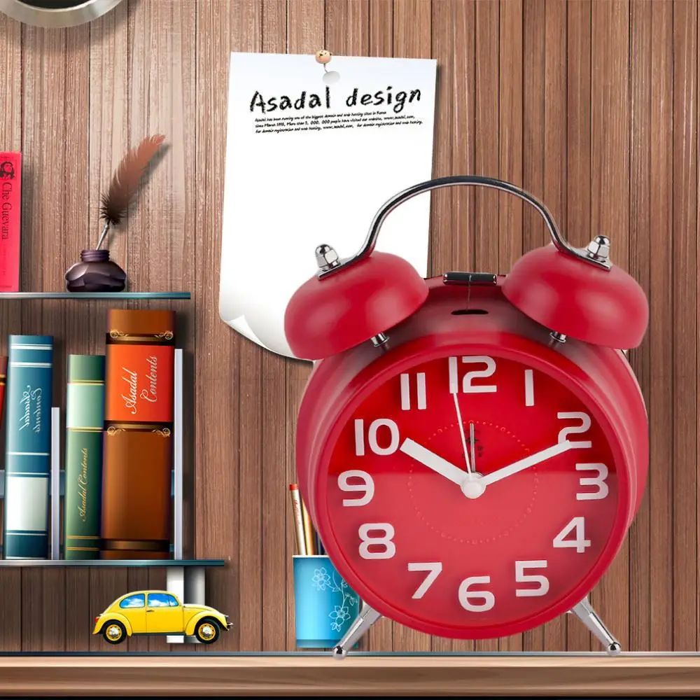 Free Shipping! Round Shape Large Size Silent Alarm Clock Fashion Personality Lazy Student Kid Alarm Clock Beside Bed 5 Colors