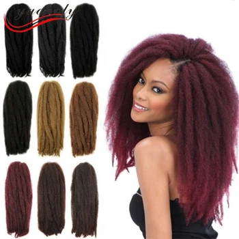 20 Inch Afro Twist Kinky Marley Box Braiding Crochet Hair Bulk