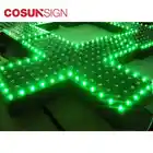 Cosun Retail Shop Outdoor Display Drugstore Interior Pharmacy Cross Led Sign Board Design