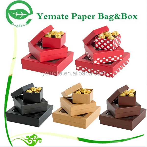 kraft book shape package box with black ribbon closure for