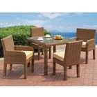 bamboo cane furniture bistro chair rattan dining table and chair set
