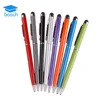 Manufacture promotional slim metal ball pen colorful stationery touch stylus hotel pens with custom logo