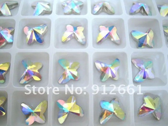 Crystal butterfly flat back AB color 12mm nail art accessory DIY component