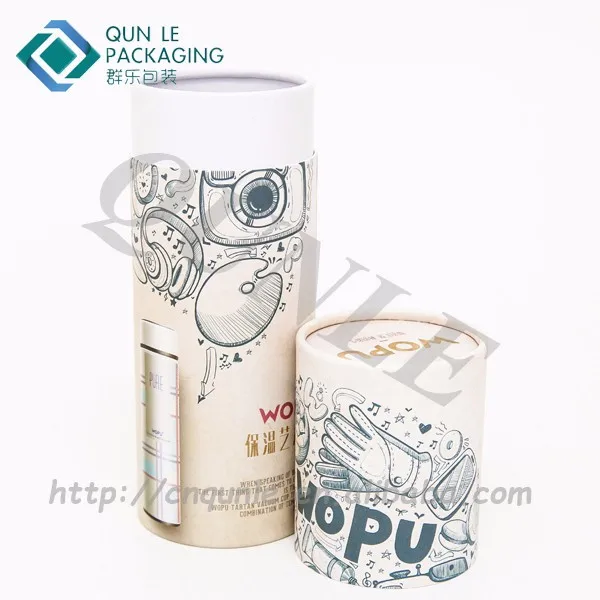 luxury printed cylinder shape mug paper gift box