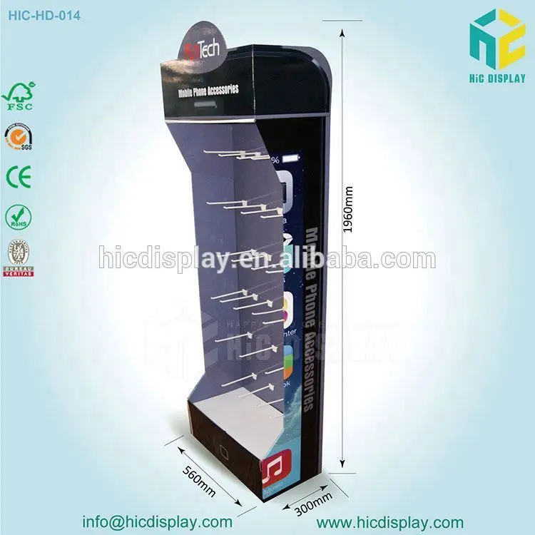 Cardboard Hook Display Stand for Cell Phone Accessory Peg Display ...