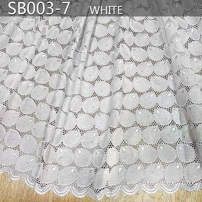 Sb003 7 White Latest 100 Cotton African Swiss Voile Lace In