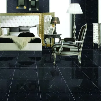 China Black Polished Porcelain Floor Tiles 600x600 Mm View Black