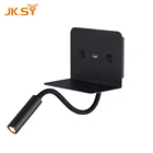 Indoor Wall Lamp Hotel Light USB Rechargeable Lamp Bedside Wall LED Reading Light with Flexible Arm