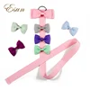 Pink Plain Ribbon Handmade Girls Solid Color Hair Bows Holders