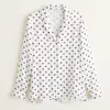 2019 Tailor made womens long sleeve white satin print blouses shirt