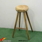 Scandinavia Wood Bar Round Antique Stool