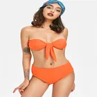 2019 OEM Swimwear Top Quality Two Piece Set Solid Color Extreme Sexy Bikini For Mature Woman Swimsuit