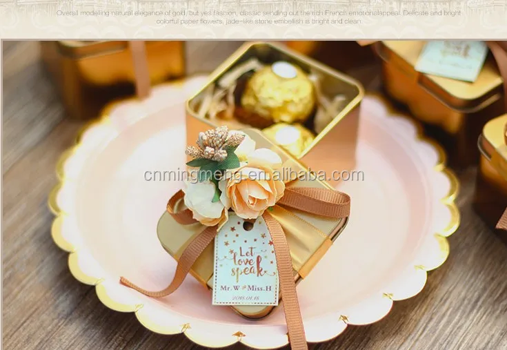 wholesale luxury small chocolate /candy wedding heart tin box